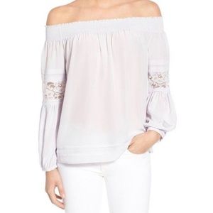 Chelsea28 lavender off the shoulder top
